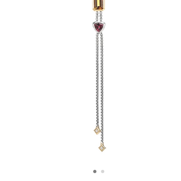 DAVID YURMAN STUNNING LARIAT NECKLACE WITH GEMSTONES ADJUSTABLE - Picture 6 of 11